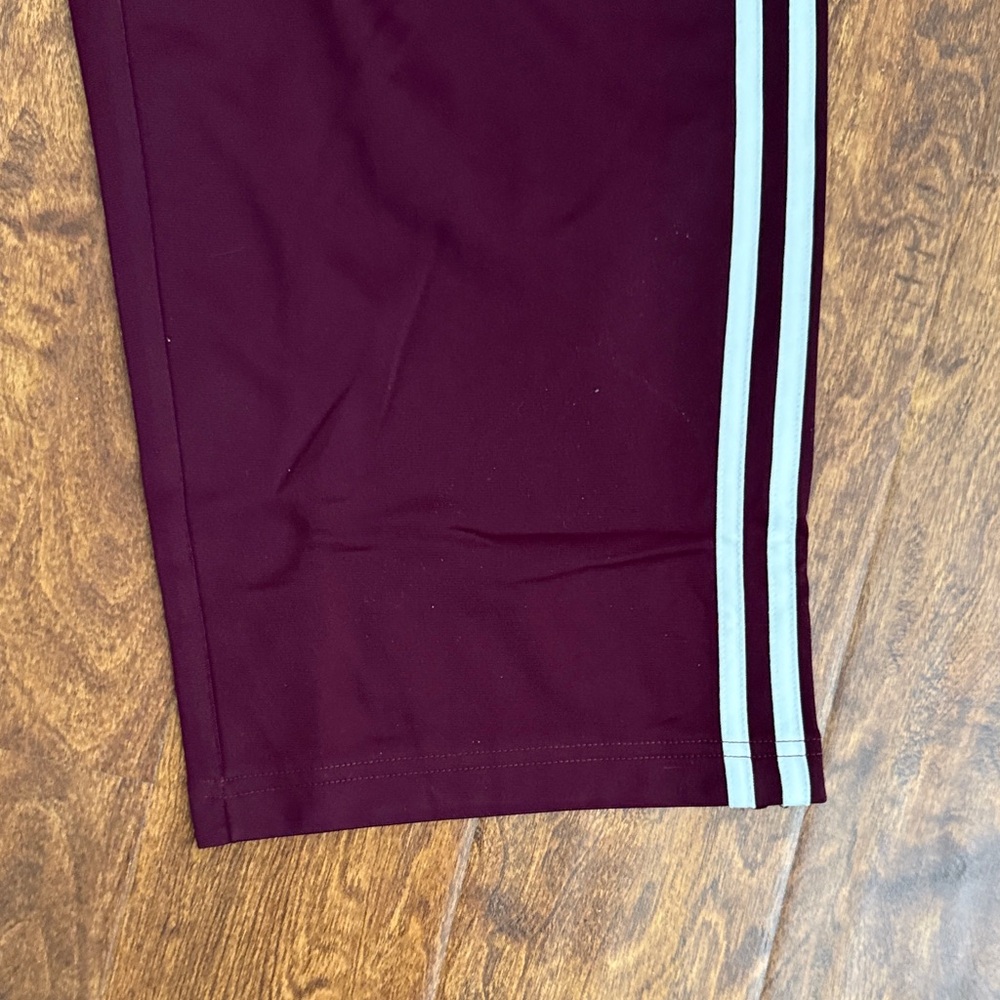 Adidas Maroon Trefoil Track Pants with White Stripes Size XXL - Picture 8 of 16
